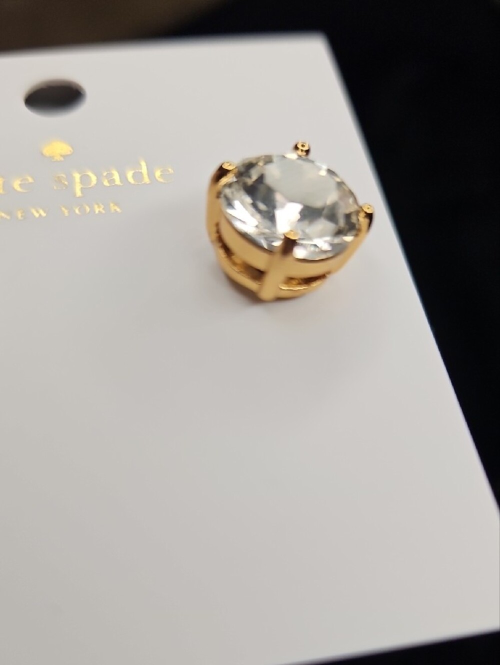 Kate Spade Clear Crystal Gold-Tone Stud Earrings NWT - Picture 7 of 11